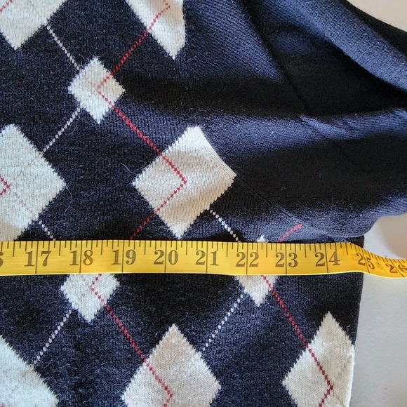 Hampshire Studio Sweater Womens 3X Plus Black Cream Argyle Pullover Preppy Y2K - Picture 5 of 8
